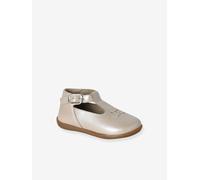 VERTBAUDET Chaussures salomés bébé Fille Cuir Boucle Beige irisé 23