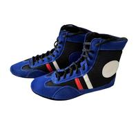 Chaussures Sambo - Bottes Sambo à Semelle Souple for Arts Martiaux, Chaussures de Lutte, Boxe, Combat, compétition d'entraînement, Unisexe(Blue,39)
