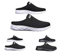 Chaussures semi-ouvertes pour homme - Slip-On - Avec semelle intérieure - Chaussures fermées - Légères - En mousse à mémoire de forme - Respirantes, Blanc., 39 EU
