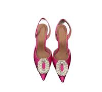 Chaussures simples en strass en soie à talon fin pointu 8cm Chaussures à talons hauts Chaussures transparentes en cristal