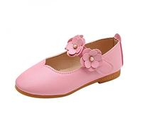 Chaussures simples pour étudiantes, 2 à 12 ans pour filles, chaussures habillées à fleurs solides, Mary Jane Chaussures de danse douces pour fête de mariage, rose, 24 EU