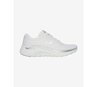 Skechers Baskets Arch Fit 2.0 Glow The DistanceSneaker pour Femme, Bordure argentée en Maille Blanche, 36 EU