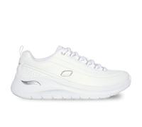 Skechers Baskets Arch Fit 2.0 Star Bound – Cuir blanc, bordure argentée – Femme 38 EU
