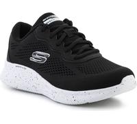 Skechers Femme 149990 BKW Baskets, Bordure Blanche en Maille Noire, 36 EU