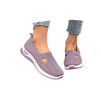 Chaussures Slip on Femme Sneakers Basket de Marche à Coussin d'air Respirant Chaussures de Course Orthopédique Légères et Confortables Amortissement Accru Enfiler