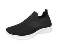 Chaussures Sneakers Baskets Femme Maille sans Lacets Basket Sneaker Slip on Chaussures Plat Semelle Plate Souple Aéré Confortable Respirant Décontractées Femmes Chaussure Running Course Jogging