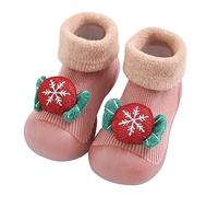 Chaussures Souples bébé Premiers Pas Semelle Flexible Neige Noël bébé Chaussettes Chaussures Enfants bébé Chaussettes Dessin animé bébé Bambin Chaussures Chaussettes de Sol