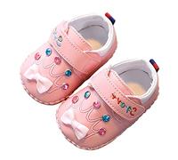 Chaussures souples pour bébé fille - Chaussures de princesse - Chaussures de sport pour enfant - Pointure 27, Rouge pastèque, 21 EU Large