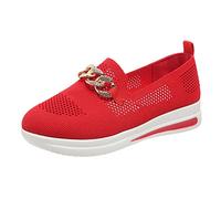 Chaussures Sport Légères D'été Confortables Respirantes Sneakers Facile Enfiler Plat Marche Maille Solide Lacets Baskets Imprimées Couleur Unie Mode Occasions Polyvalentes