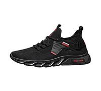 Chaussures tissées respirantes pour homme - Style décontracté - Confortables - Loisirs - Sports - Course à pied - Chaussures d'hiver pour homme, Rouge, 38 2/3 EU