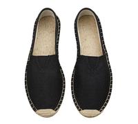 Chaussures Toile Homme Plates Confortables Slip on Respirantes léger Mocassins Rétro Mode Chaussures De Marche Casual Basses Chaussures (Black-2, 40)