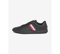 Tommy Hilfiger Baskets Cuvette Homme Essential Leather Cupsole en Cuir, Noir (Triple Black), 40