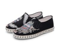 Chaussures Traditionnelles Chinoises De Vieux Pékin Pour Hommes Et Femmes, Chaussures Brodées Exquises, Chaussures De Kung Fu Tai Chi, Équipement De Protection Des Pieds Pour Arts Martiaux(Black,39 EU