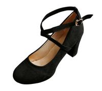 Chaussures traditionnelles pour femme - Chaussures de mariée - Fermées et confortables - Chaussures de danse - Chaussures de danse - Pieds larges - Talon bloc - Chaussures de mariage - Larges