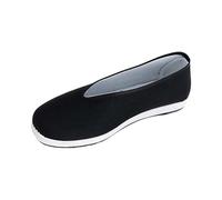 Chaussures unisexes en tissu de Pékin, faites à la main, style chinois traditionnel, à enfiler, semelle en coton respirant, chaussures en toile noire pour homme/femme, chaussures d'art martial, Kung