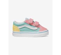 Chaussures Vans Old Skool Glitter turquoise rose jaune bébé - 22.5