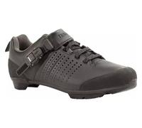 Chaussures velo route triban 520 cuire a lacets et boucle spd cyclotourisme noir
