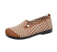 Chaussures vintage élégantes à plateau en maille pour femme - Respirantes - Chaussures de marche classiques - Ballerines pour femme - Semelle en caoutchouc - Antidérapantes - Mode décontractée - 35-41