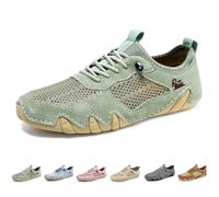 Chaussures Vogany, chaussures de sport décontractées, chaussures Beck, chaussures d'extérieur en maille faites à la main, chaussures en alpaga, lacets réglables, confortables et respirantes(Green,40 E