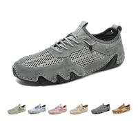 Chaussures Vogany, chaussures de sport décontractées, chaussures Beck, chaussures d'extérieur en maille faites à la main, chaussures en alpaga, lacets réglables, confortables et respirantes(Gray,48 EU
