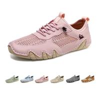 Chaussures Vogany, chaussures de sport décontractées, chaussures Beck, chaussures d'extérieur en maille faites à la main, chaussures en alpaga, lacets réglables, confortables et respirantes(Pink,38 EU