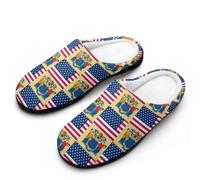 Chaussuresm Drapeau Des États-Unis Et Du New Jersey Slippers | chaussuresm duveteux Pantoufle doux Pour Hôtels Camping chambre à coucher