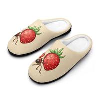 Chaussuresm Fourmi Mignonne Transportant Une Fraise Slippers XL
