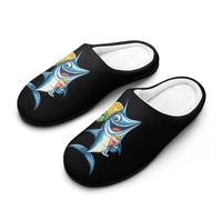Chaussuresm Marlin Drôle Tenant Un Cocktail Slippers M