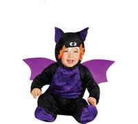 Chauve-souris animal Halloween Baby Overall Costume Doux Capuche Ailes Violet Noir, Taille : 74/80 Couleur : Noir