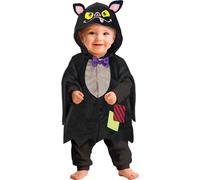 Chauve-souris animalière d'Halloween pour les petits explorateurs Avec capuche et motif mignon, Taille : 86/92 Couleur : Noir