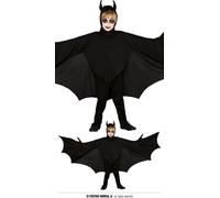 Chauve-souris Aventure Costume Avec Capuche Animal Halloween Cape Noir Fantaisie Ailes Design Créatif Enfants Fun, Taille : 128/134 Couleur : Noir