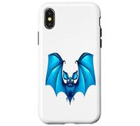 Chauve-Souris Bleue Mignonne avec Ailes Amusantes Coque pour iPhone X/XS