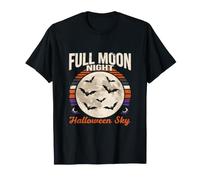 Chauve-Souris Ciel Halloween Pleine Lune Nuit T-Shirt
