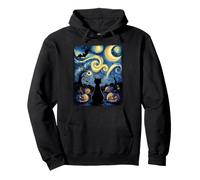 Chauve-Souris Citrouille Chat Noir Nuit étoilée Halloween Sweat à Capuche