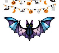 Chauve-souris En Vitrail - Attrape-soleil Pour Fenêtre | Attrape-soleil En Acrylique Coloré Pour Chauve-souris Du Festival | Décoration De Chauve-souris Acrylique | Ornements Suspendus De Chauve-souri