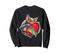 Chauve-Souris étreignant la Saint-Valentin en Forme de cœur, Couleur cœur, créatures Arc-en-Ciel Sweatshirt