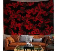 Chauve-Souris Gothique Tenture Murale Grand Tapisserie Écarlate - 100X75Cm Décoratif Animal D'Halloween Polyester Mur Tissu, Décoration Murale Durable Salon Tapisseries Pour Chambre