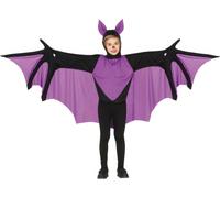 Chauve-souris Halloween Tunique Costume Enfants Capuche Violette Ailes Animal Tenue Fantaisie Aventure Coloré Mardi Gras Amusant Unie Déguisement, Taille : 140/146 Couleur : Noir
