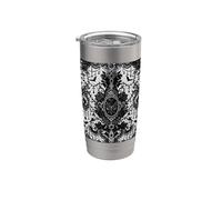 Chauve-souris Occult Goth-Pattern Black-Lace lingerie-gothic Gobelet isotherme en acier inoxydable double paroi