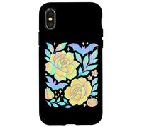 Chauve-Souris Pastel Citrouille Fleur Halloween Enchantement Art Coque pour iPhone X/XS