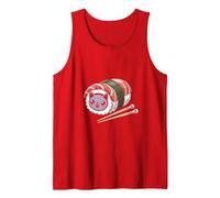 Chauve-Souris Sushi Mignon Gothique Halloween Débardeur, Homme, Rouge, S