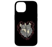 Chauve-Souris Tenant la Main Couple Amour cœur Art Design Coque pour iPhone 14