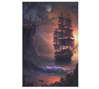Chauve-souriseau Pirate 1000 Pièces Puzzle en Bois pour Adultes EnfFourmis, Puzzles Impossible, Jeu D'adresse pour Toute La Famille, 78×53cm