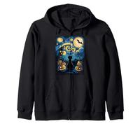 Chauves-Souris Noires pour Chat Halloween Nuit étoilée Sweat à Capuche