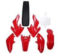 Chavisenty 8Pcs 50Cc 110Cc 125Cc 140Cc en Plastique 4-Temps Crf50 Pit VéLo Hors Route Ensemb Le SièGe de Garde-Boue - Moto Moto Bricolage Kits Rouge