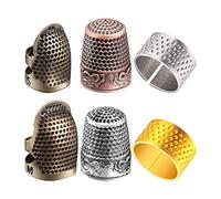 Chavisenty Protecteur de Doigt de à Coudre de 6 PièCes, Protecteur de Bouclier de Doigt en MéTal RéGlable pour la Couture de Broderie