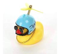 CHAW Jouet de Canard en Caoutchouc Jaune avec Casque à Hélice Ornements de Voiture Décorations de Tableau de Bord de Voiture Jouet de Canard pour Adultes Enfants
