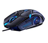 CHAW Souris de jeu filaire 6D ergonomique avec 7 couleurs de lumière respiratoire, faible bruit, souris mécanique qui prend en charge quatre DPI réglables.