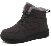 ChayChax Bottines Hiver Femme Bottes de Neige Fourrées Chaudes Bottines à Lacets Imperméable Snow Boots Chaussures d'hiver Antidérapantes,Marron,42 EU