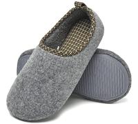 ChayChax Chaussons de Maison Femme Hiver Chaud Peluche Pantoufles Mousse à Mémoire Légère Confort Chaussures en Coton d'intérieur,Gris Feutre,EU 36/37